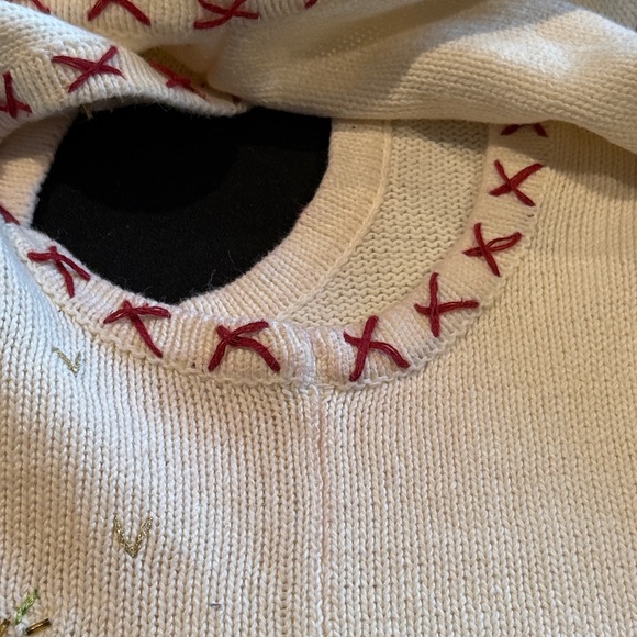 Vintage Embroidered Cardinal & Pinecone Christmas sweater Vest by In Resource M - Picture 14 of 16